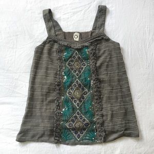 NWOT Anthropologie Embellished Boho Tank